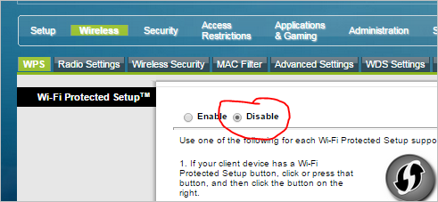 11 WPS disable